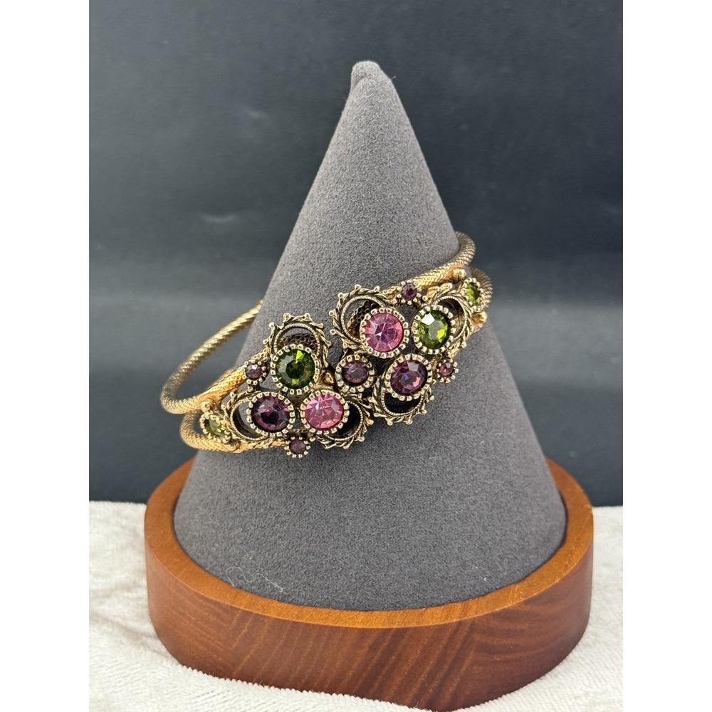 Vintage Sarah Coventry Bangle Bracelet Austrian Lites Rhinestone 6"‎